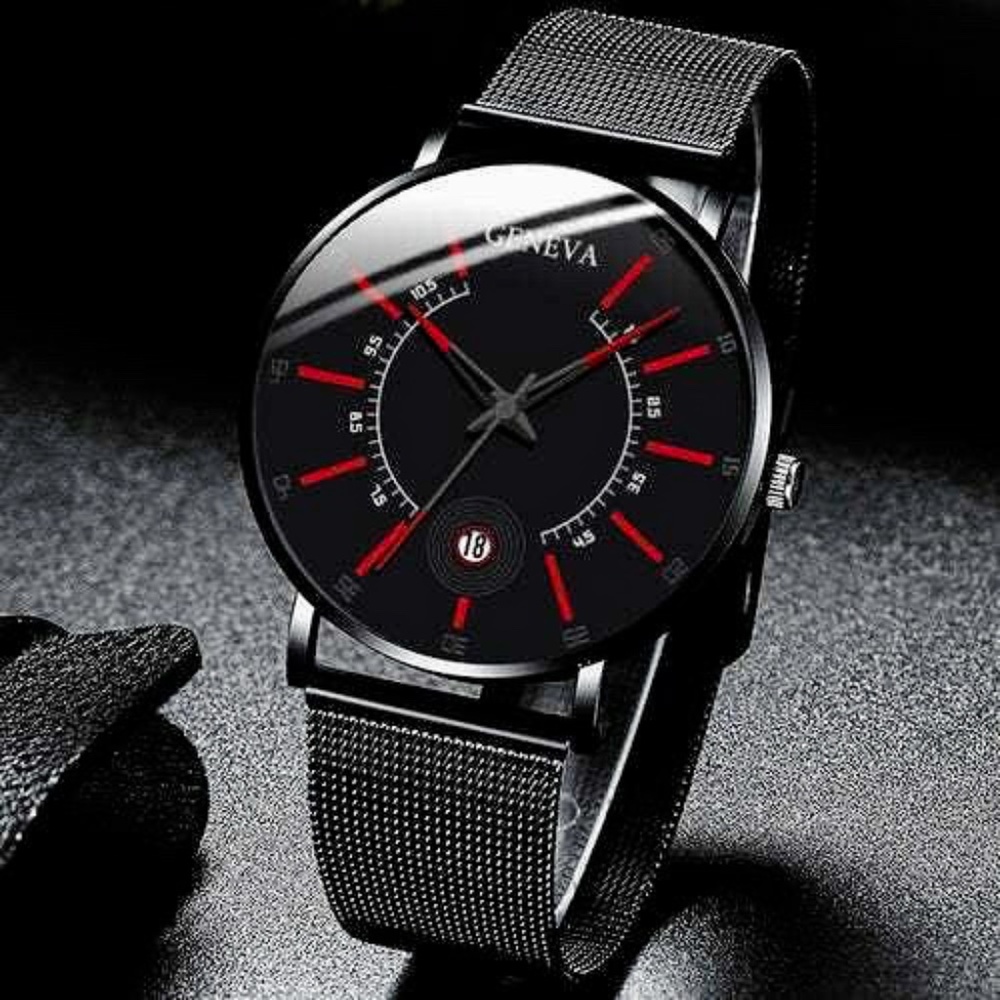 Stainless Steel Geneva Luxury Calendar Watch NWT